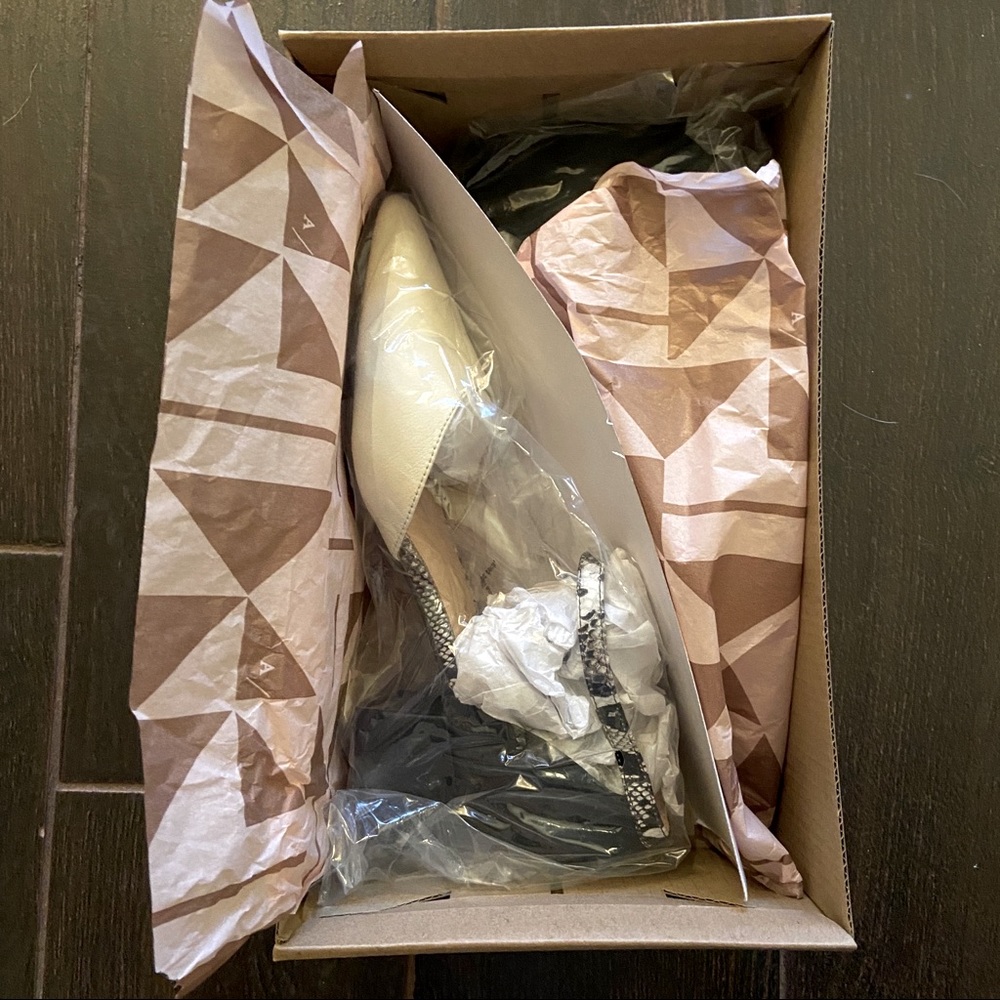 Anthropologie Carina Block Heels - Cream & Black - Picture 4 of 7